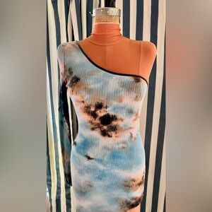 Vintage Y2K asymmetrical body con dress